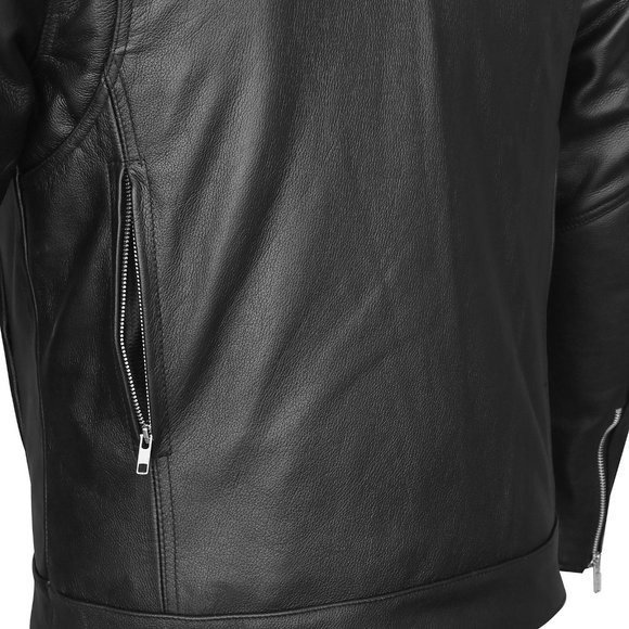 Men's Top Performer Motorcycle Leather Jacket with Double Conceal Carry Pockets - Picture 6 of 8